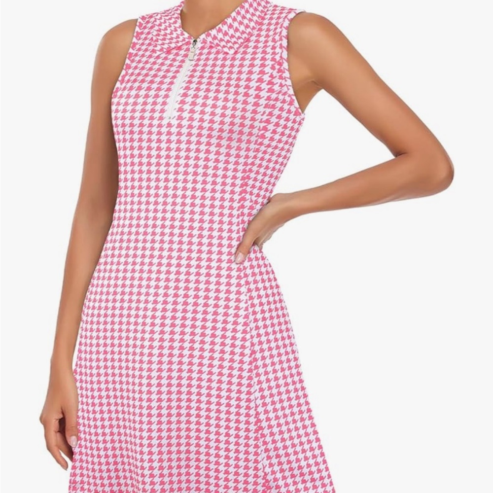 Pink golf tennis athletic dress with short